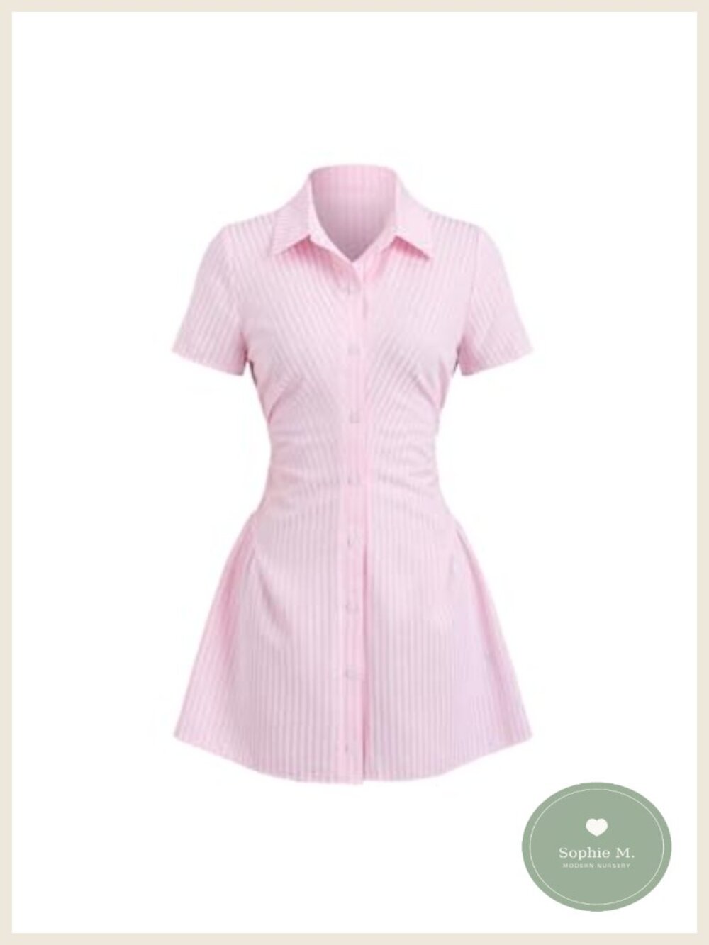 Women's Striped Short Sleeve Collared Shirt Dress, Fit & Flare, Summer Casual